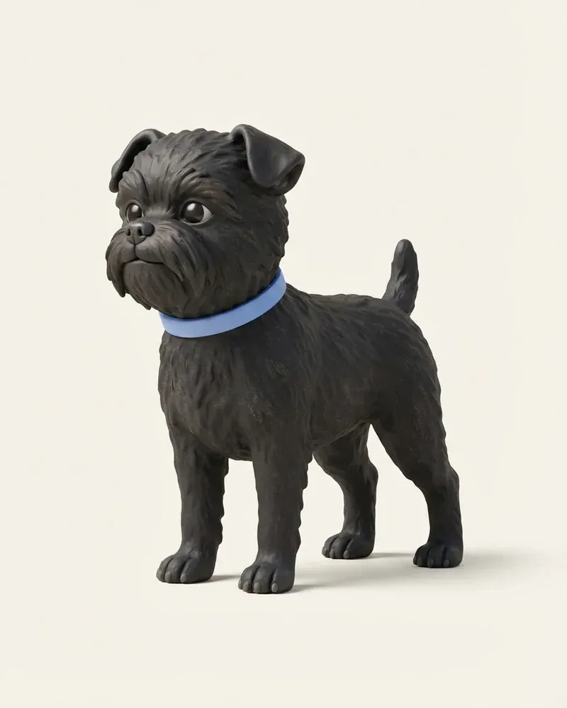 Ilustración 3D de un affenpinscher