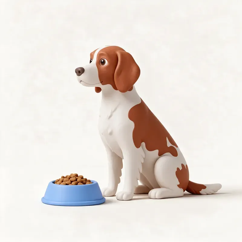 Setter irlandés rojo y blanco: a la hora de comer (ilustración)