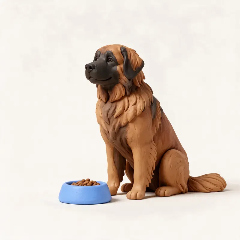 Leonberger: a la hora de comer (ilustración)