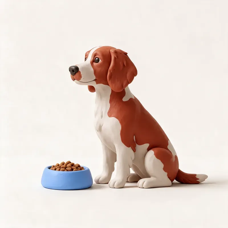 Springer spaniel galés: a la hora de comer (ilustración)