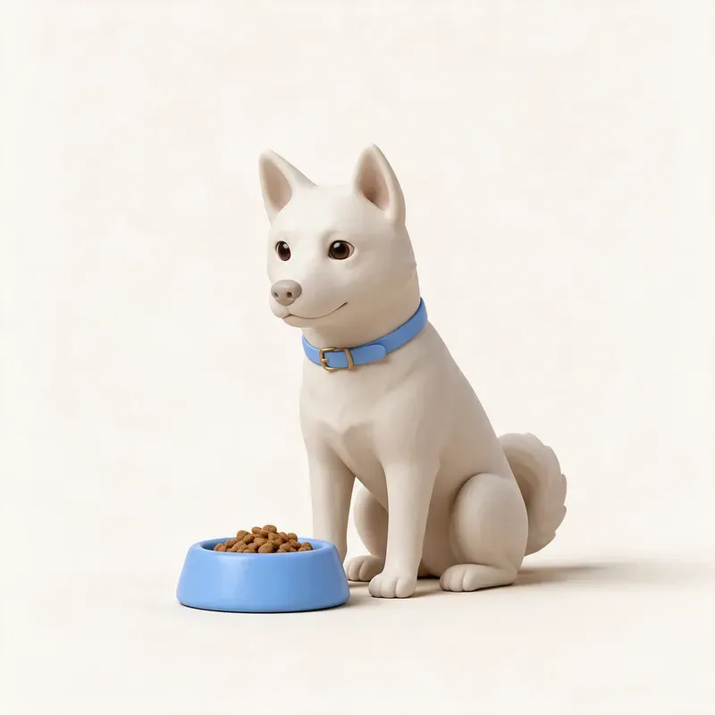 Jindo coreano: a la hora de comer (ilustración)