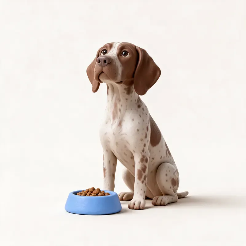 Braco francés tipo Gascuña: a la hora de comer (ilustración)