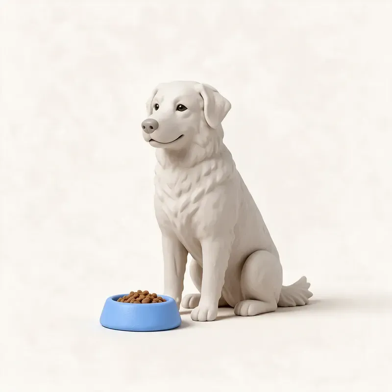 Kuvasz: a la hora de comer (ilustración)