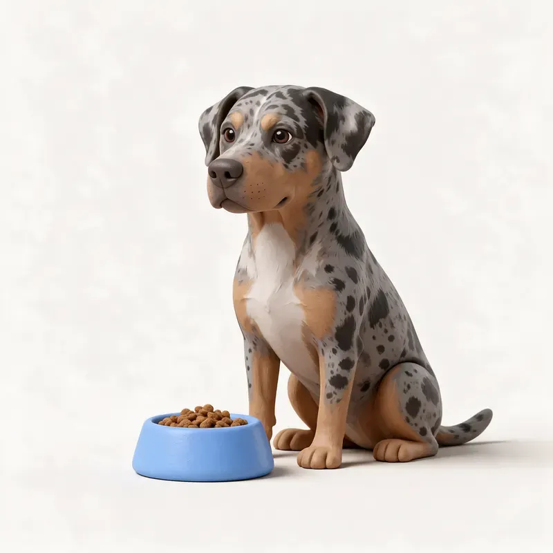 Catahoula Leopard Dog: a la hora de comer (ilustración)