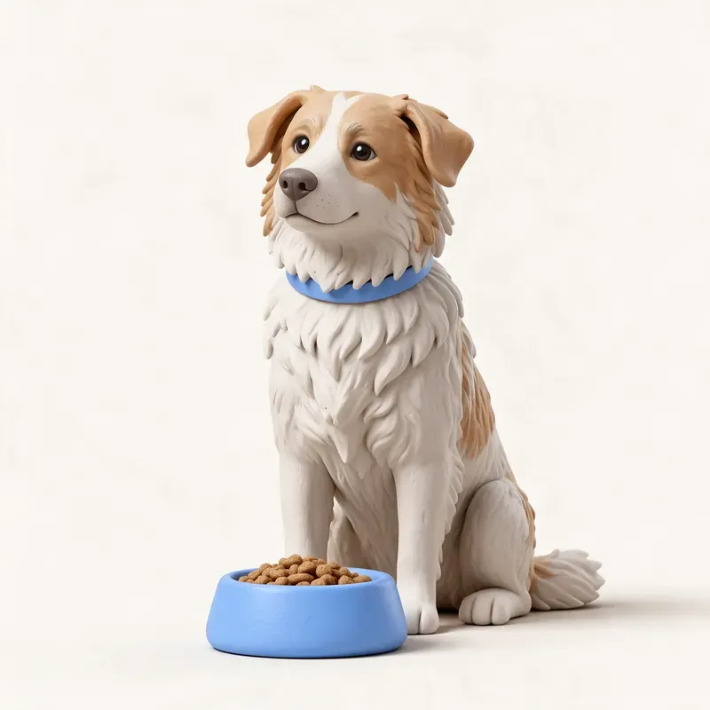 Aidi (perro del Atlas): a la hora de comer (ilustración)