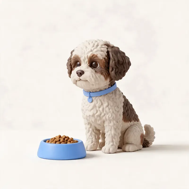 Shih-poo: a la hora de comer (ilustración)