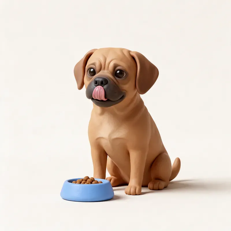 Puggle: a la hora de comer (ilustración)