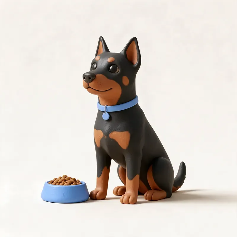 Pastor de Beauce (Beauceron): a la hora de comer (ilustración)