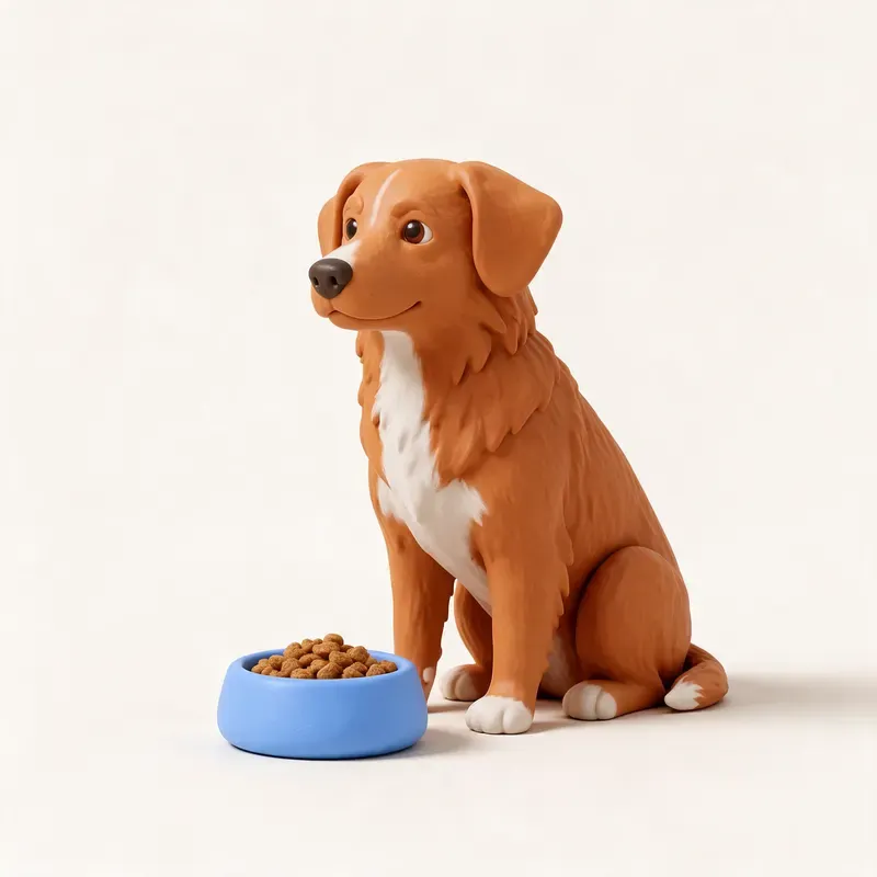 Retriever de Nueva Escocia: a la hora de comer (ilustración)