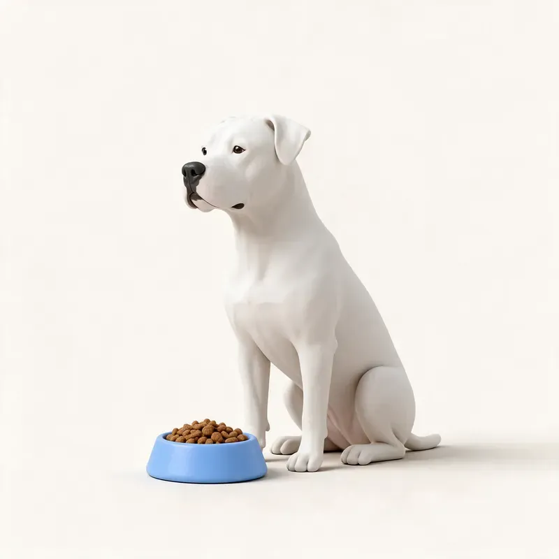 Dogo argentino: a la hora de comer (ilustración)