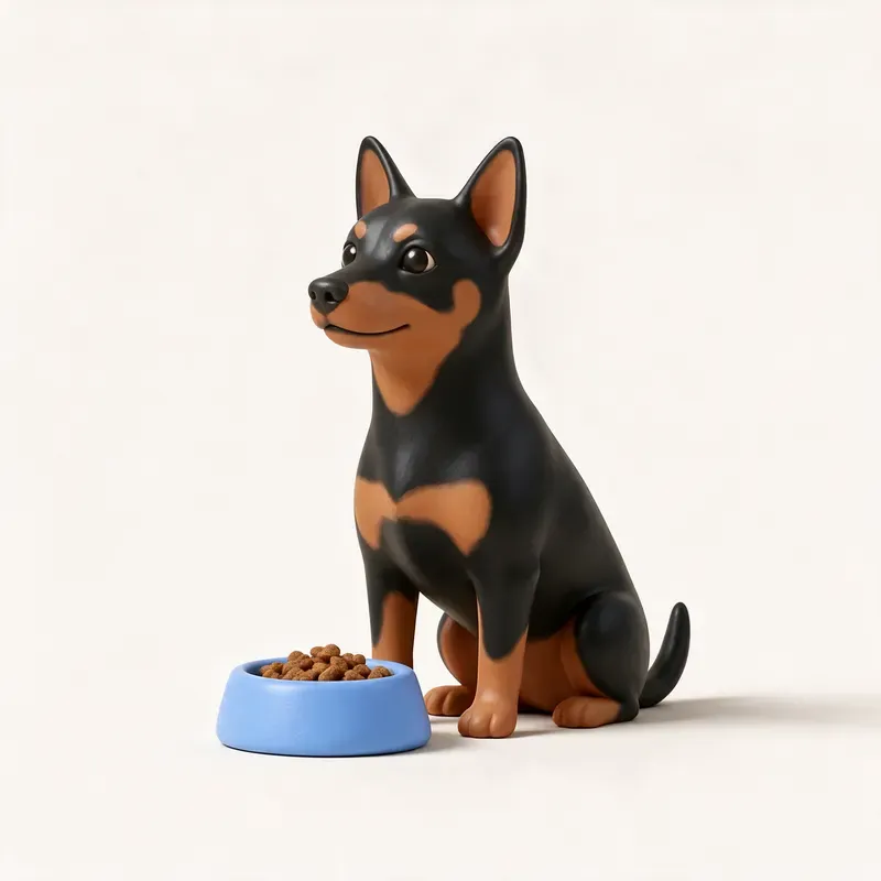Lancashire heeler: a la hora de comer (ilustración)