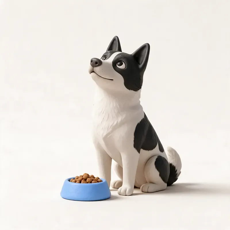 Laika ruso-europeo: a la hora de comer (ilustración)