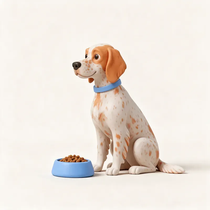Setter inglés: a la hora de comer (ilustración)
