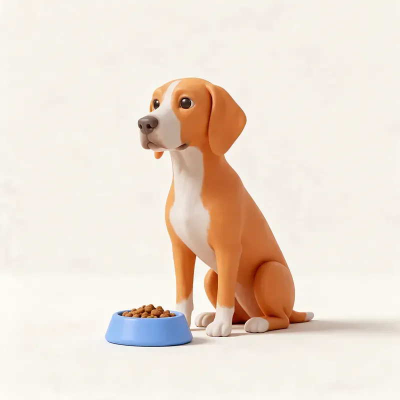 Sabueso de Maremma: a la hora de comer (ilustración)