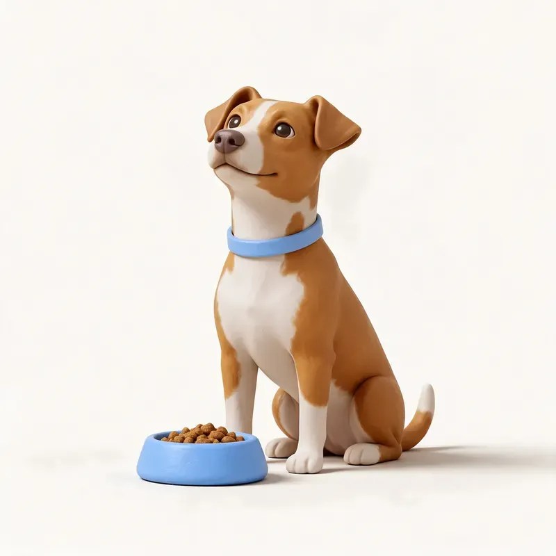 Pinscher austriaco: a la hora de comer (ilustración)