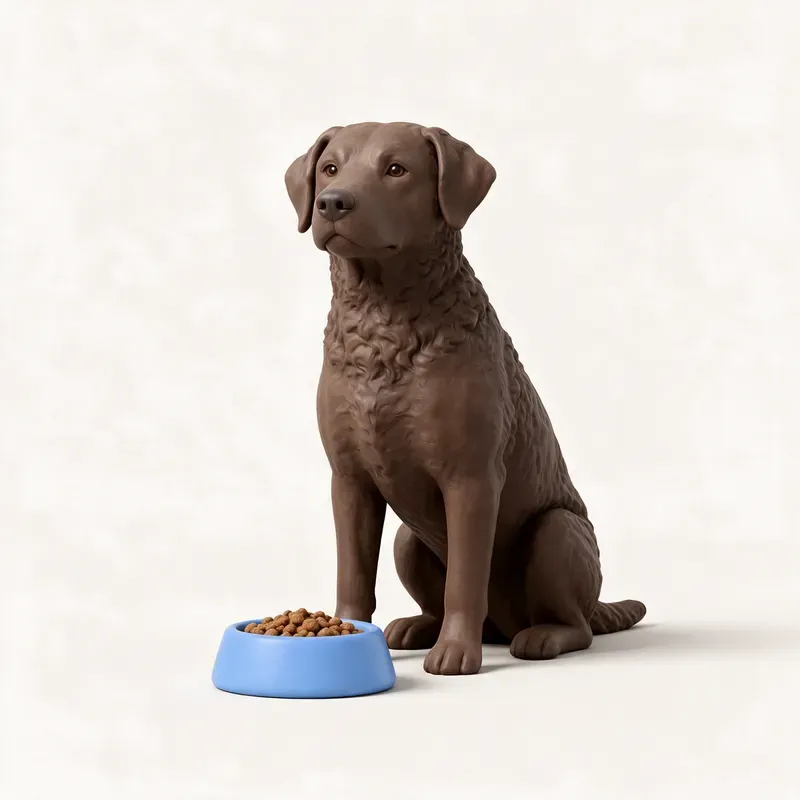 Chesapeake Bay retriever: a la hora de comer (ilustración)