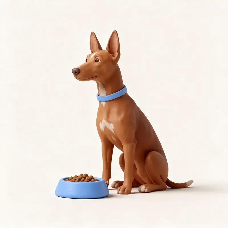Perro del faraón: a la hora de comer (ilustración)