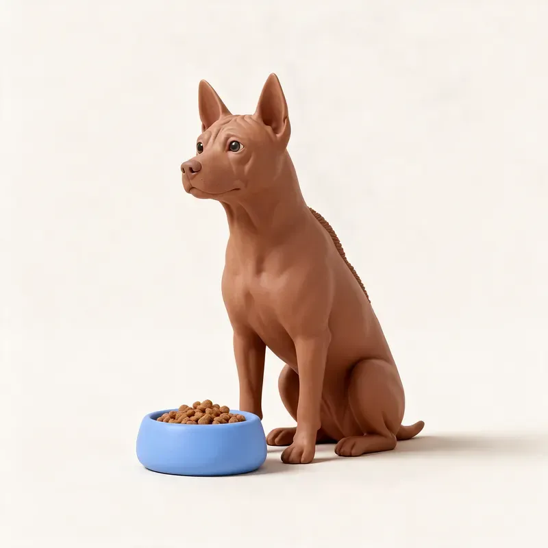 Thai ridgeback: a la hora de comer (ilustración)