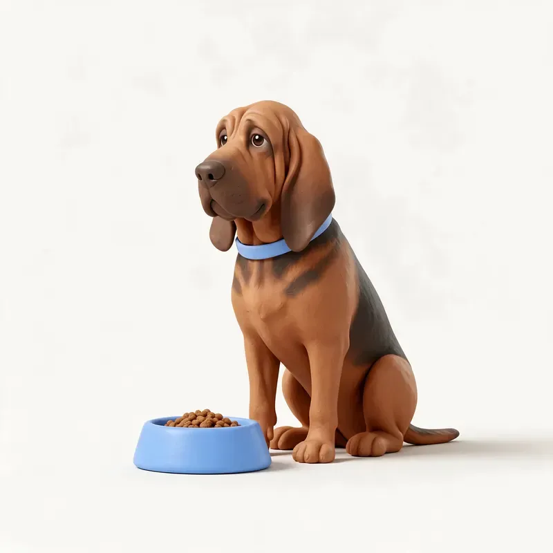 Bloodhound (perro de San Huberto): a la hora de comer (ilustración)