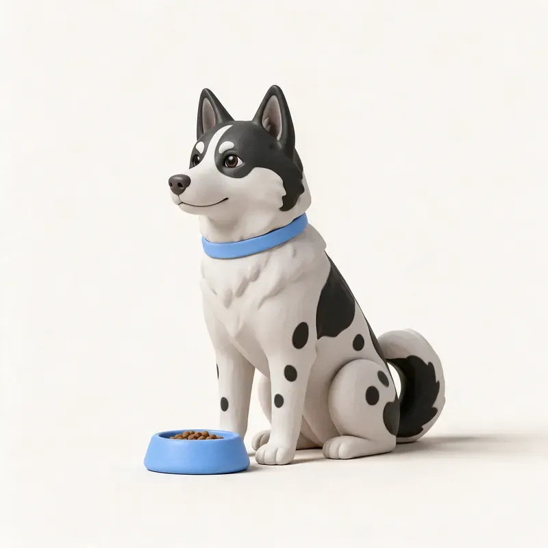 Laika de Yakutia: a la hora de comer (ilustración)