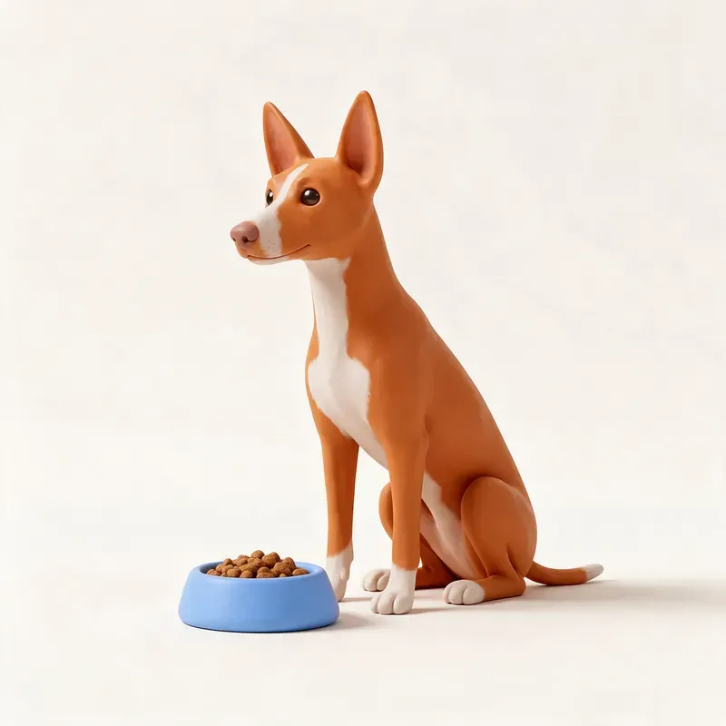 Podenco canario: a la hora de comer (ilustración)
