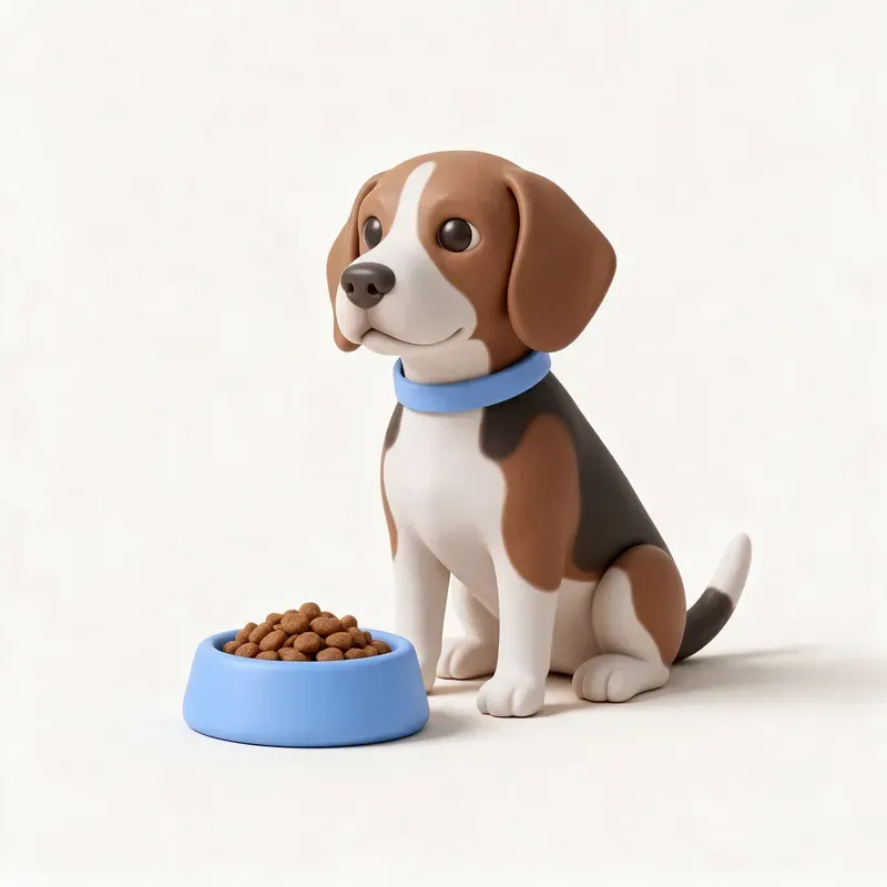 Beagle: a la hora de comer (ilustración)