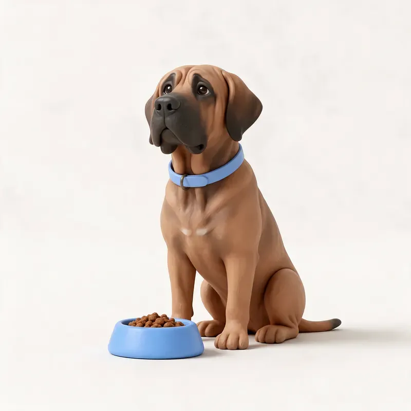 Fila brasileño: a la hora de comer (ilustración)