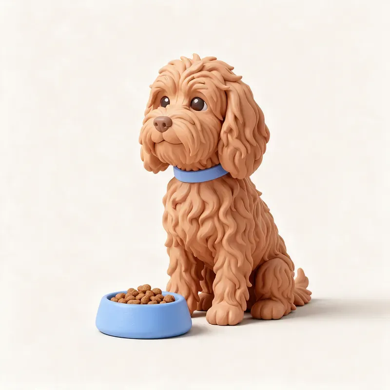 Cockapoo: a la hora de comer (ilustración)