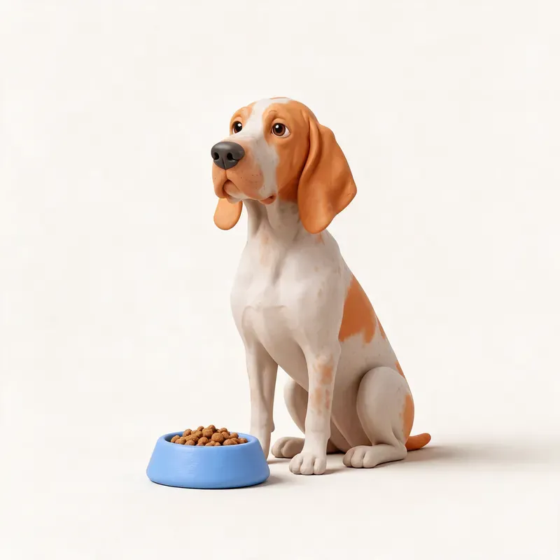 Braco italiano: a la hora de comer (ilustración)