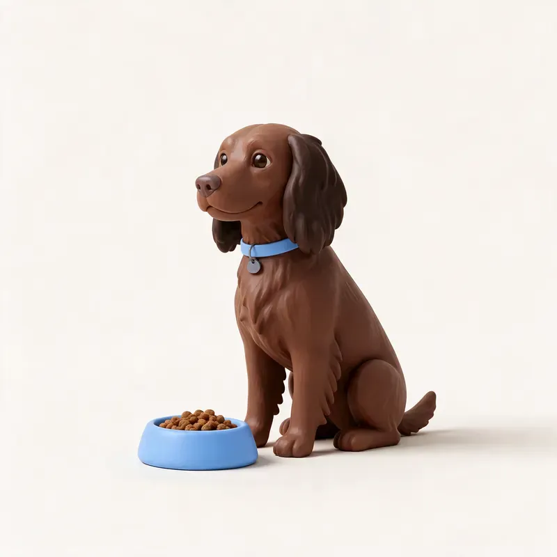 Boykin spaniel: a la hora de comer (ilustración)
