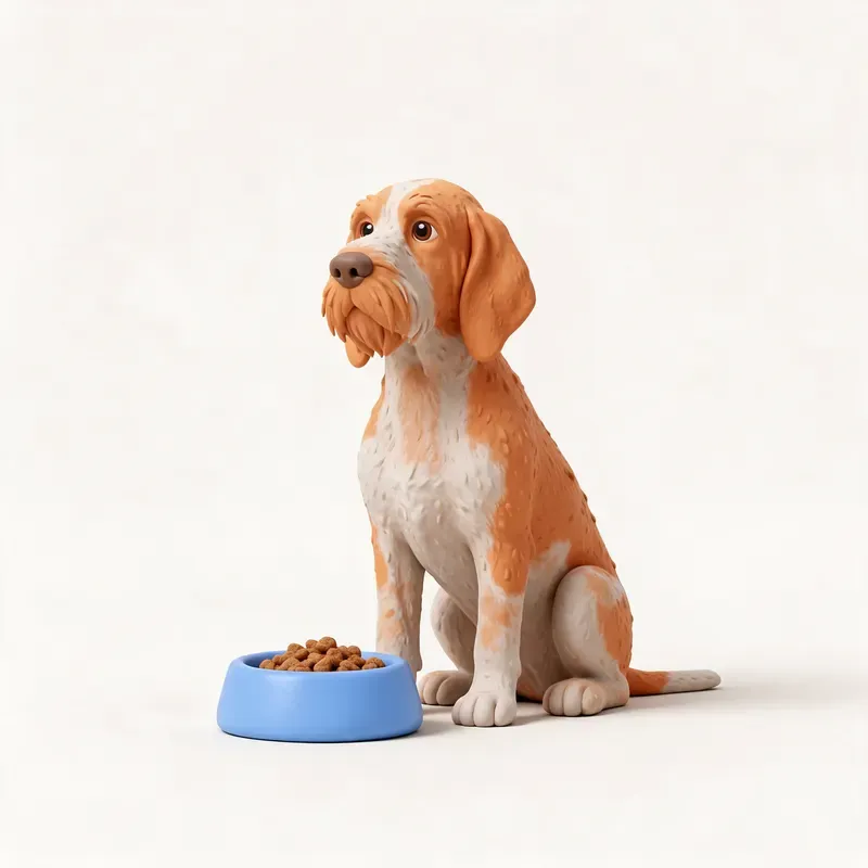 Spinone italiano: a la hora de comer (ilustración)