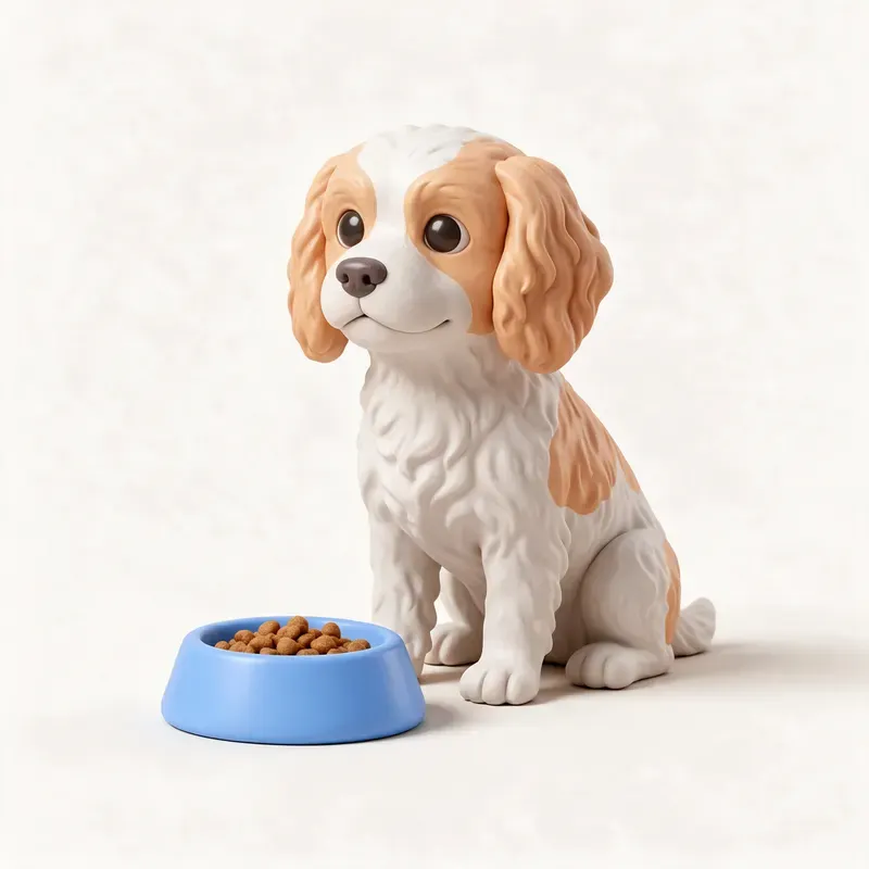 Cavachon: a la hora de comer (ilustración)