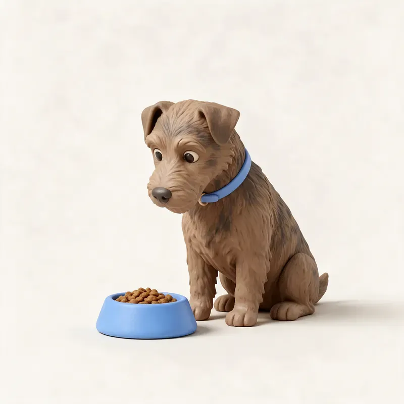 Terrier irlandés Glen of Imaal: a la hora de comer (ilustración)