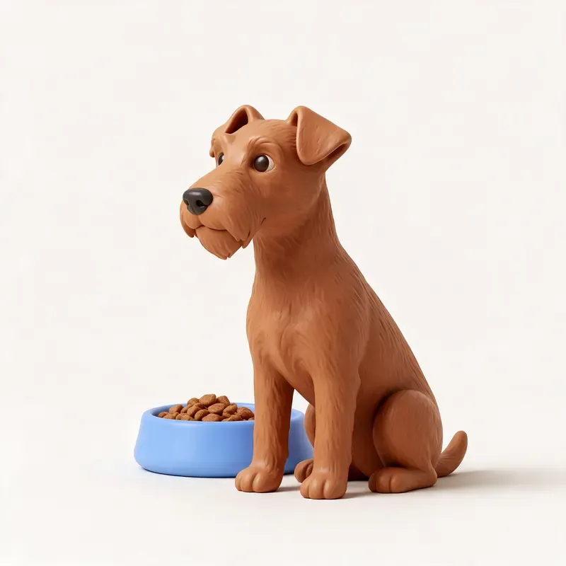 Terrier irlandés: a la hora de comer (ilustración)