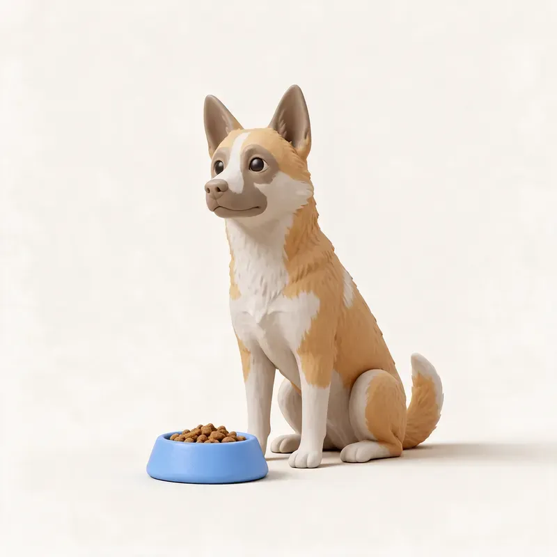 Perro de Canaán: a la hora de comer (ilustración)