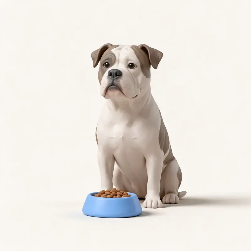 Bulldog americano: a la hora de comer (ilustración)