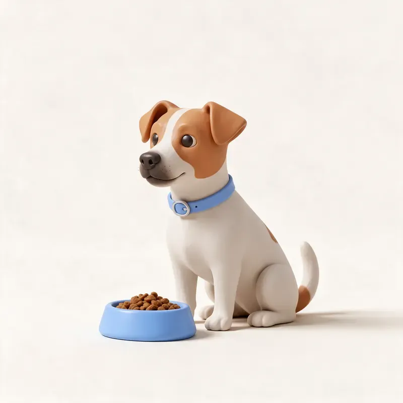 Jack Russell terrier: a la hora de comer (ilustración)