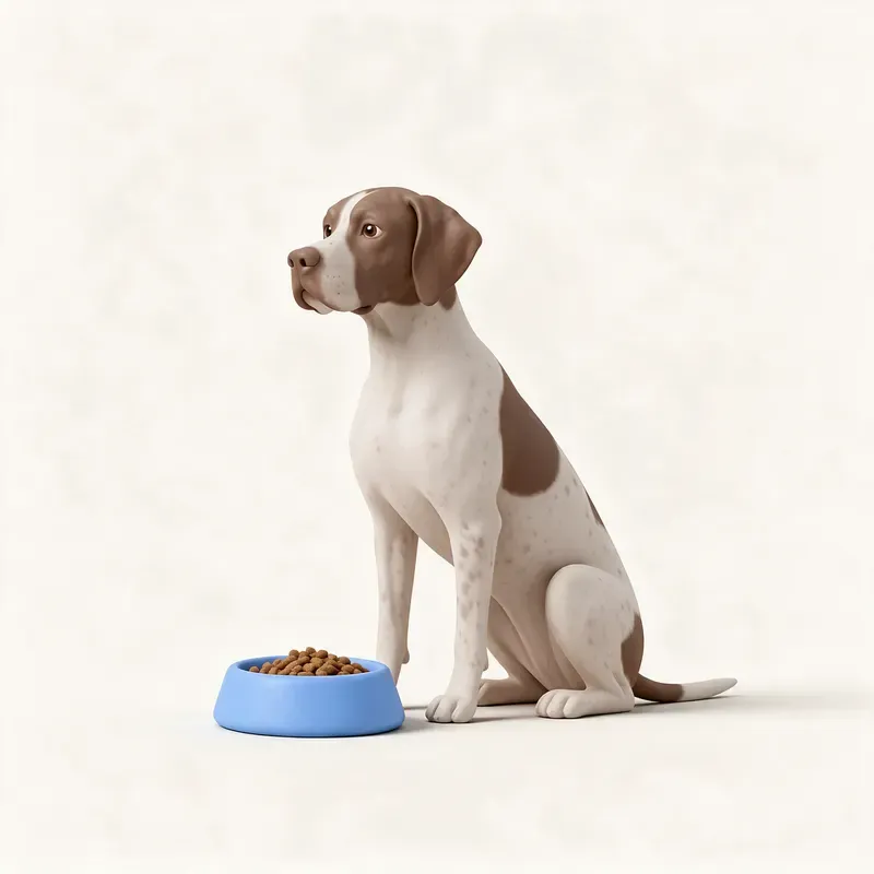 Pointer inglés: a la hora de comer (ilustración)