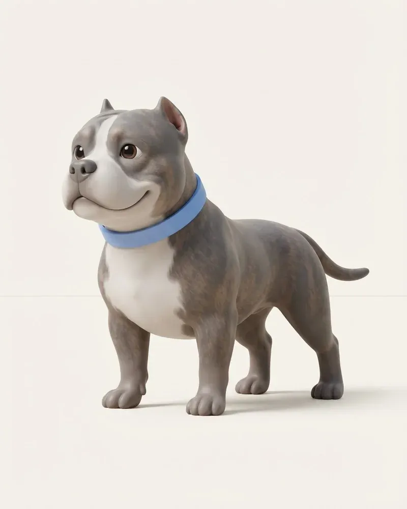 Ilustración 3D de un american bully