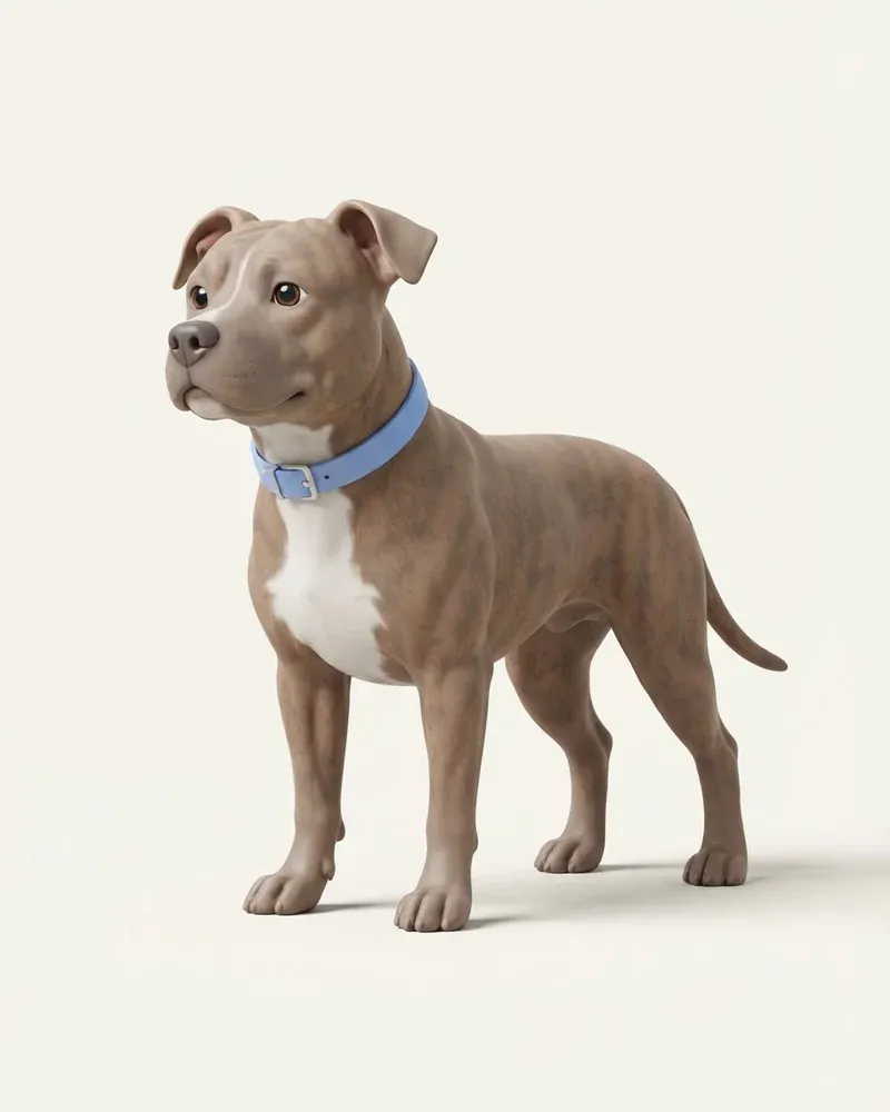 Ilustración 3D de un american pit bull terrier
