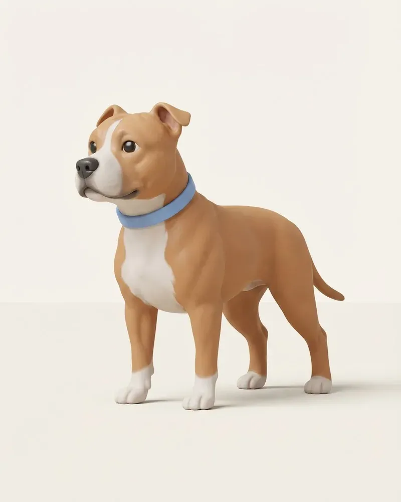 Ilustración 3D de un american staffordshire terrier