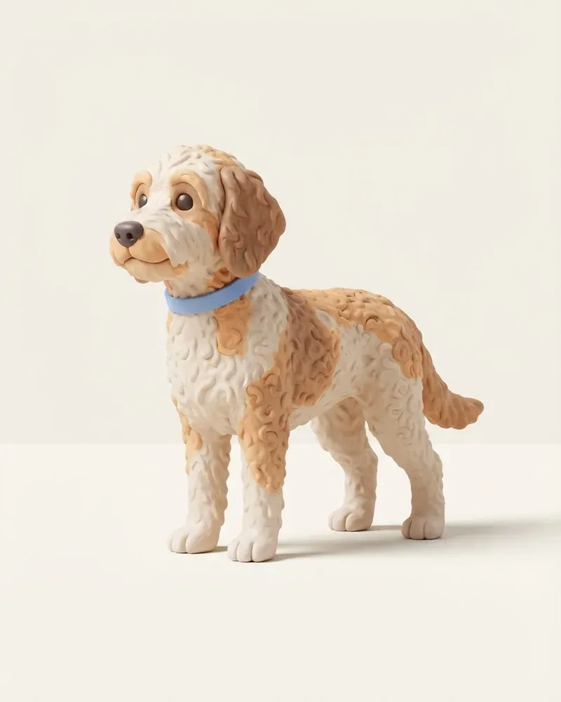 Ilustración 3D de un australian labradoodle