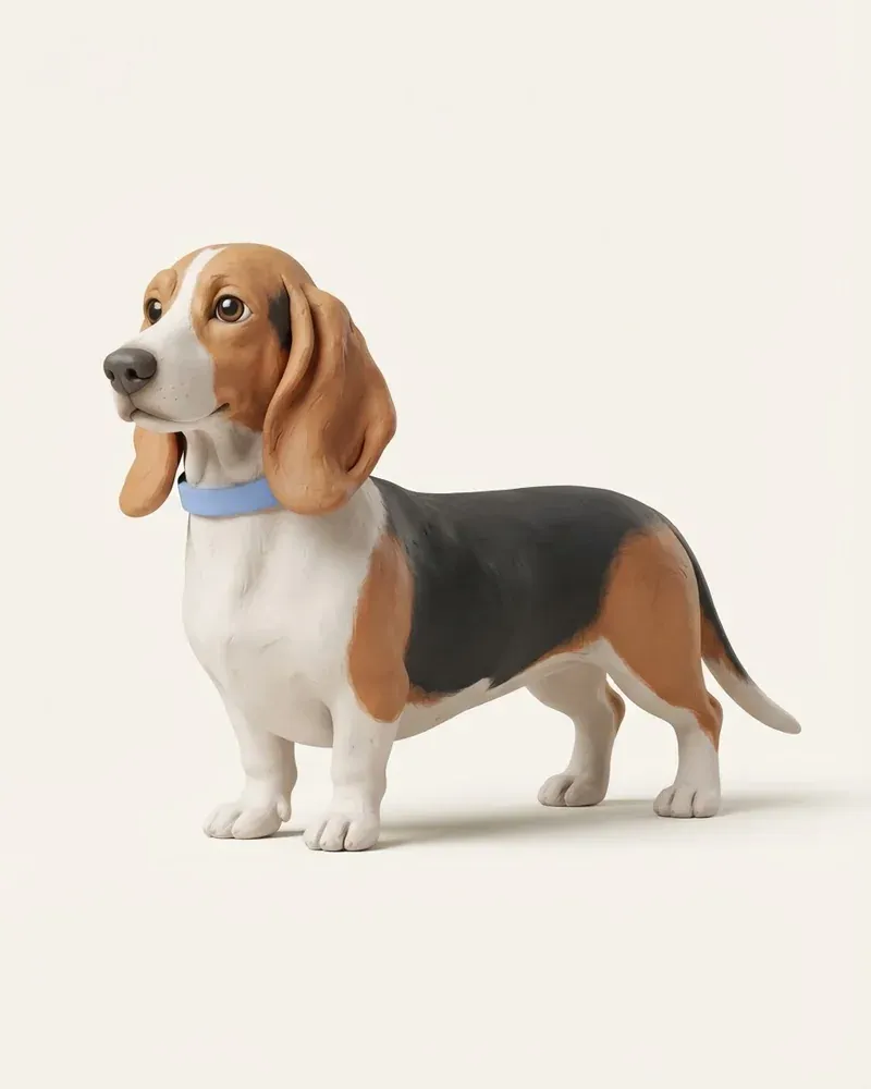 Ilustración 3D de un basset artesiano de normandía