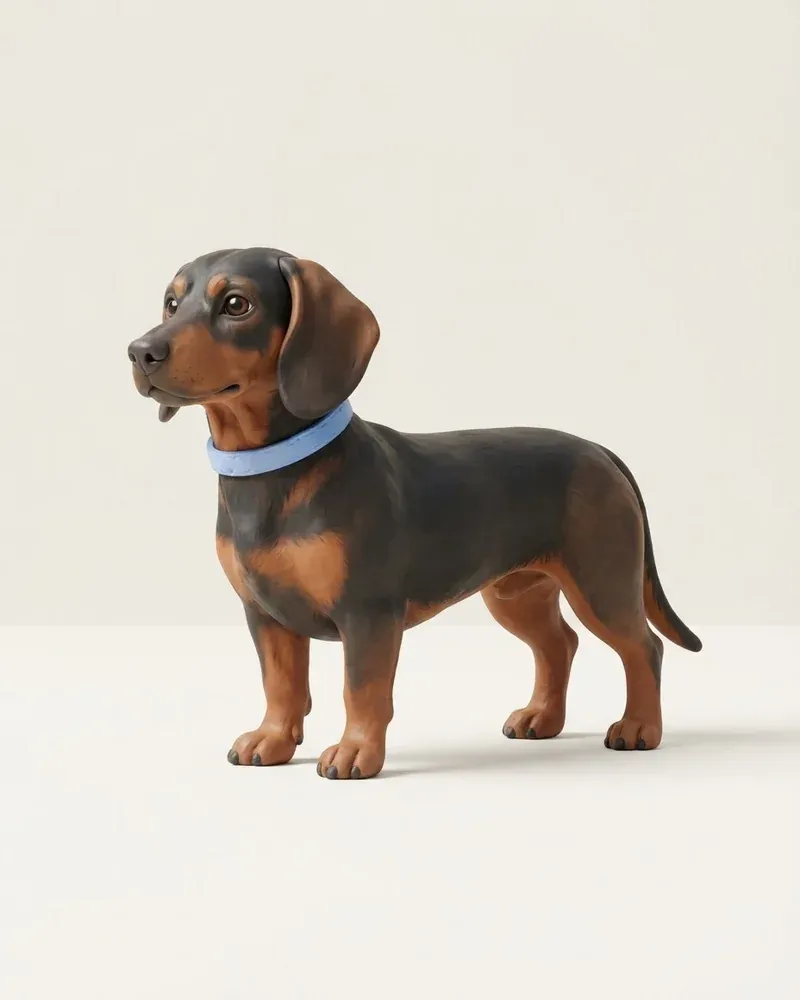 Ilustración 3D de un basset de los alpes