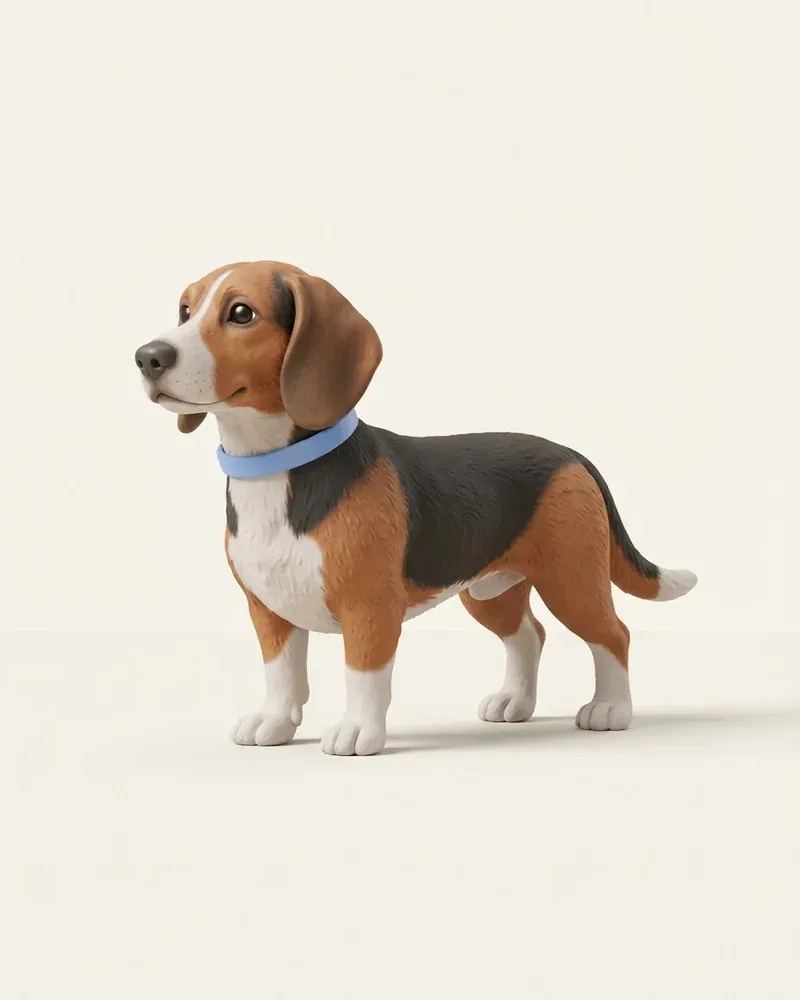 Ilustración 3D de un basset de westfalia