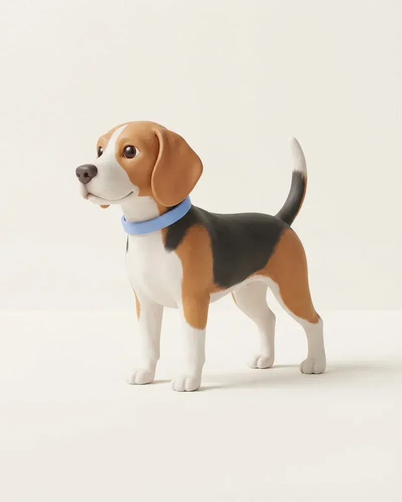 Ilustración 3D de un beagle-harrier