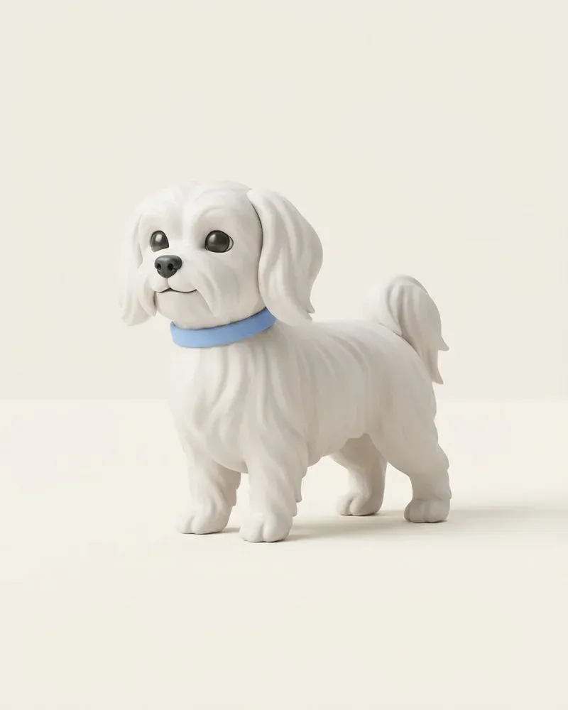 Ilustración 3D de un bichón maltés