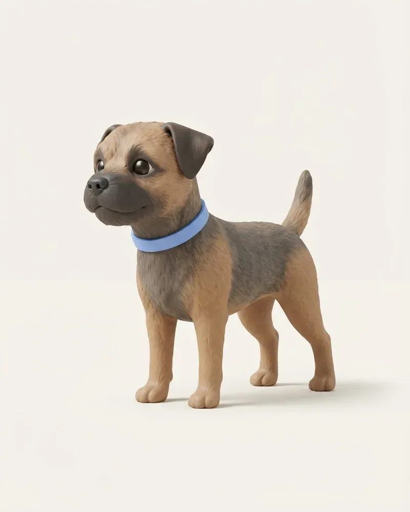 Ilustración 3D de un border terrier