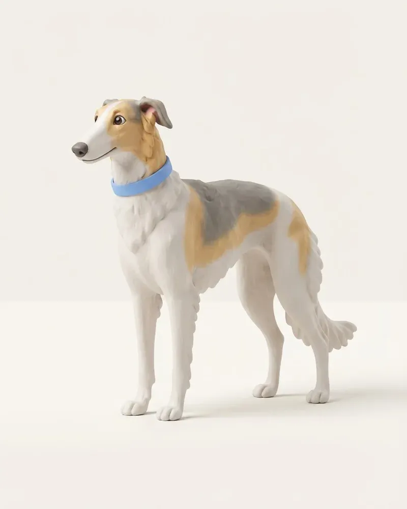 Ilustración 3D de un borzoi (lebrel ruso)
