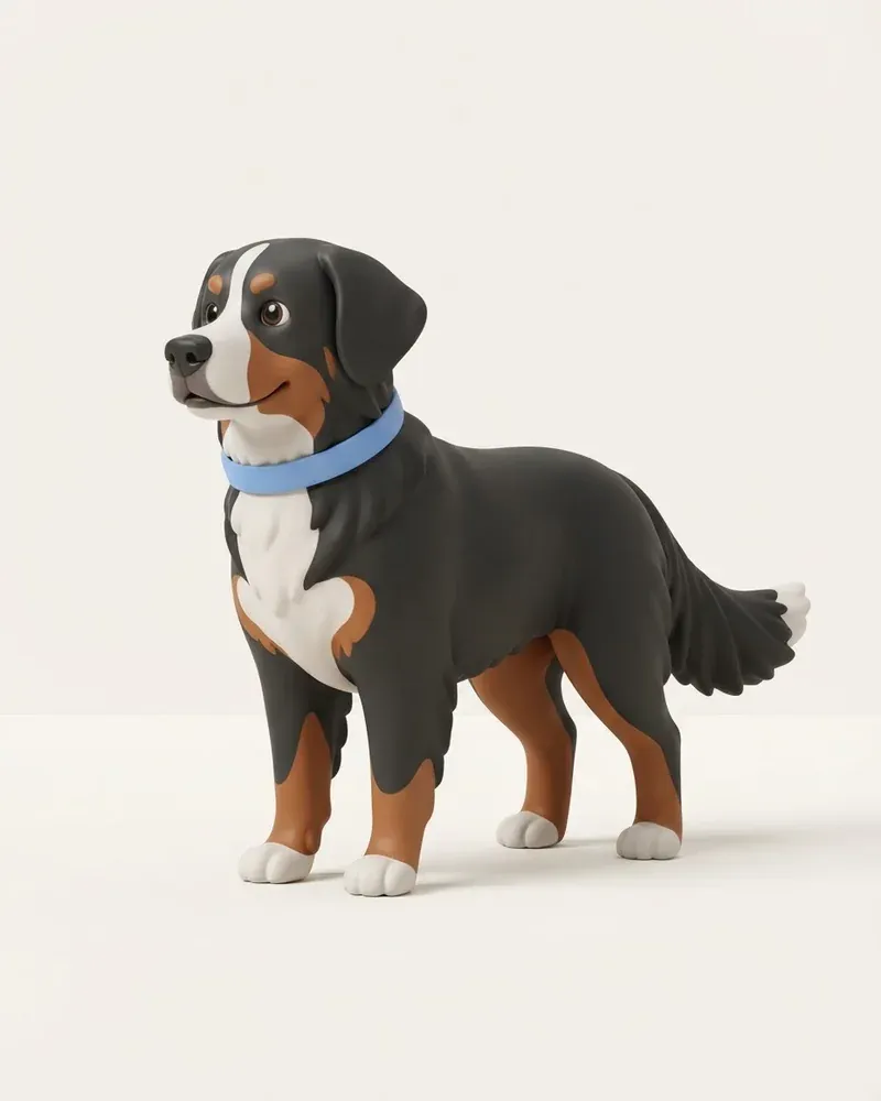Ilustración 3D de un boyero de berna